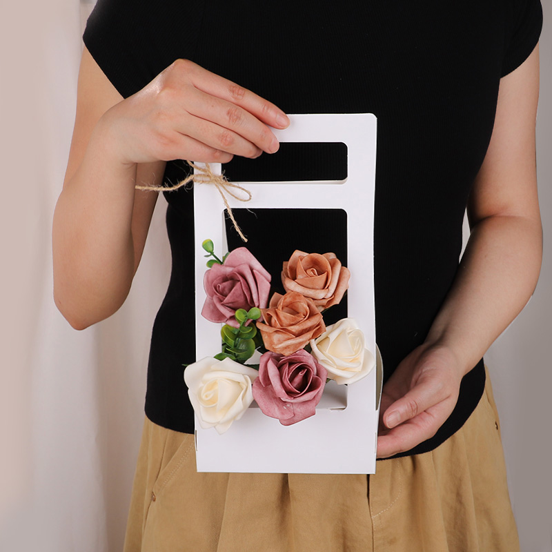 Flower Wrap Kraft - 3/5Pcs 휴대용 꽃 상자 크래프트 종이