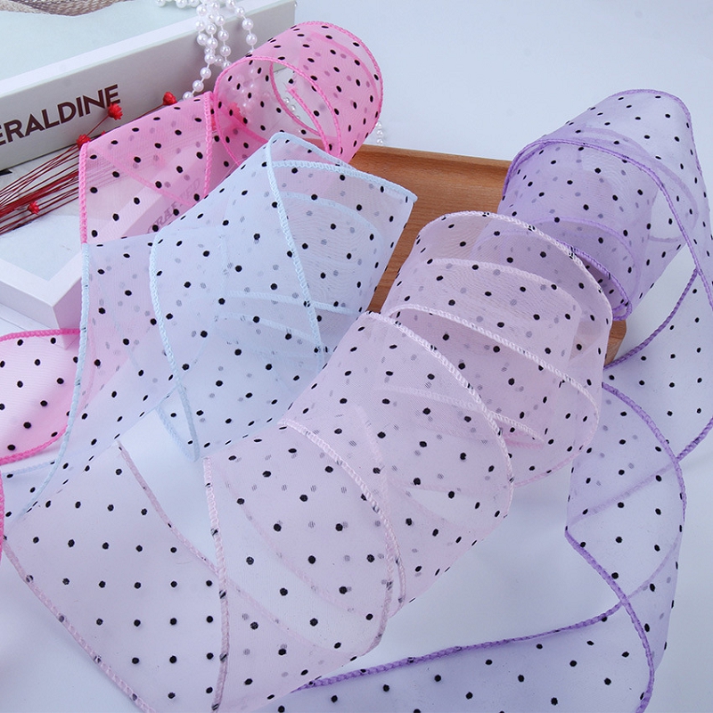 Florist Supply Ribbon - 50 야드 거즈 도트 장식 재료