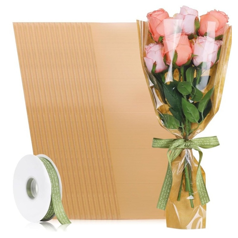 Flower Wrap Kraft - 50개입 라이트 커피색 꽃 포장 봉투