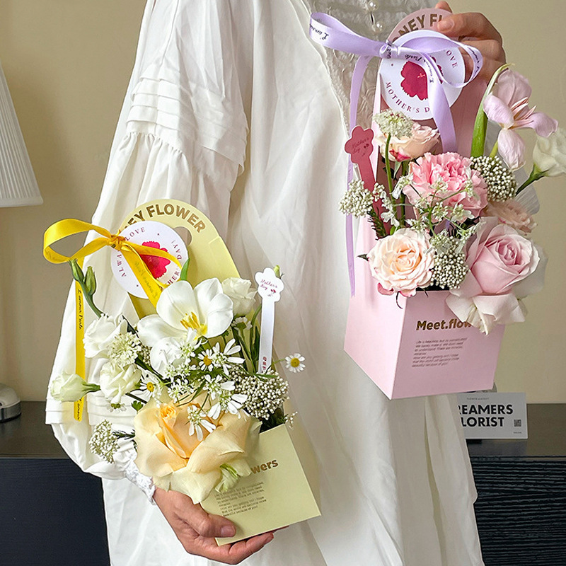 절묘한 골드 스탬핑 휴대용 꽃 상자 꽃 선물 포장 상자 - Florist Supply House 리뷰 및 가격
