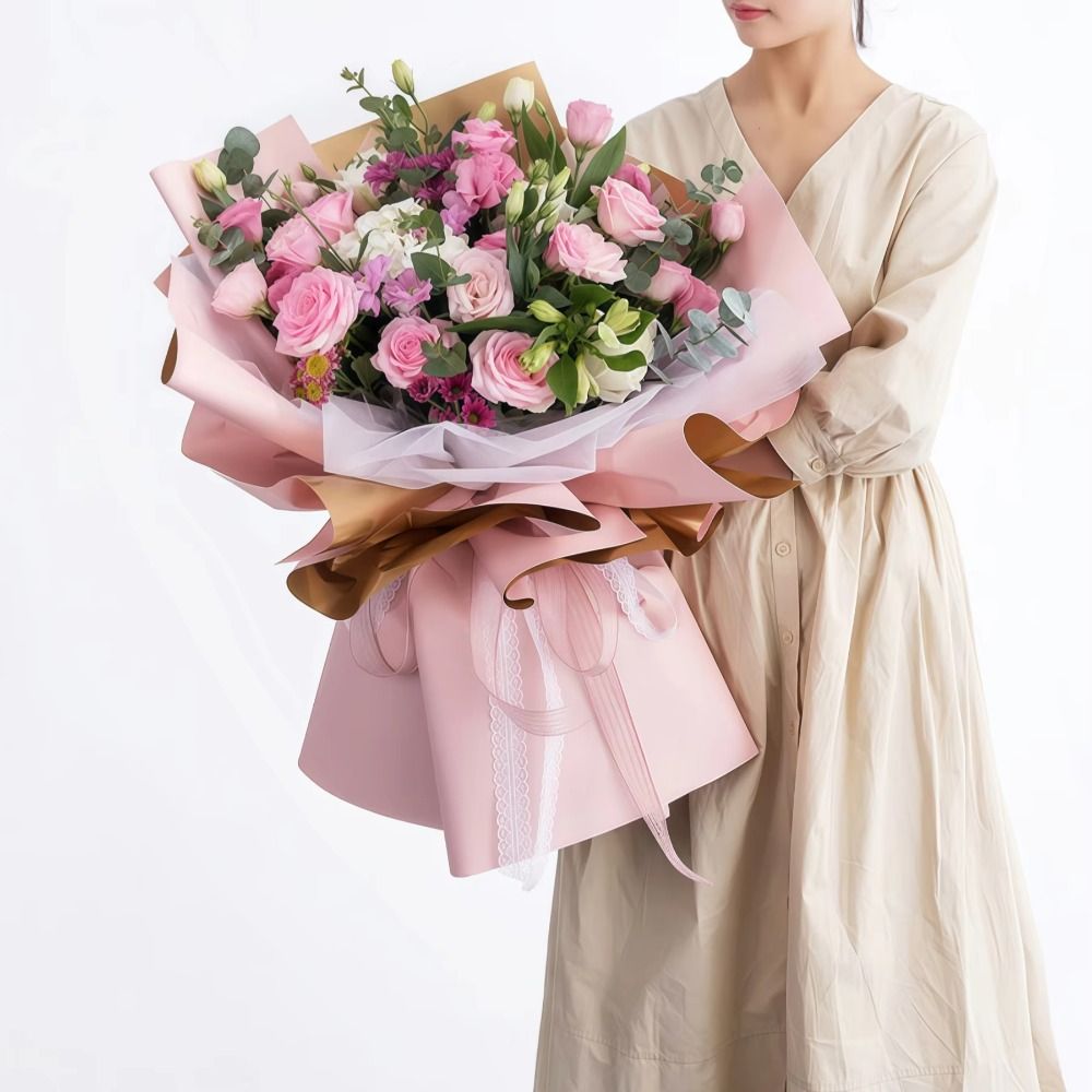 20 PCS 방수 신선한 꽃 포장지 양면 황금 꽃다발  - Flower Wrap Kraft 리뷰 및 가격