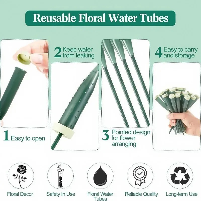 고품질 60개 꽃병용 물통(고무 캡 포함) 신선한 꽃을 - Quality Florist Supply 리뷰 및 가격